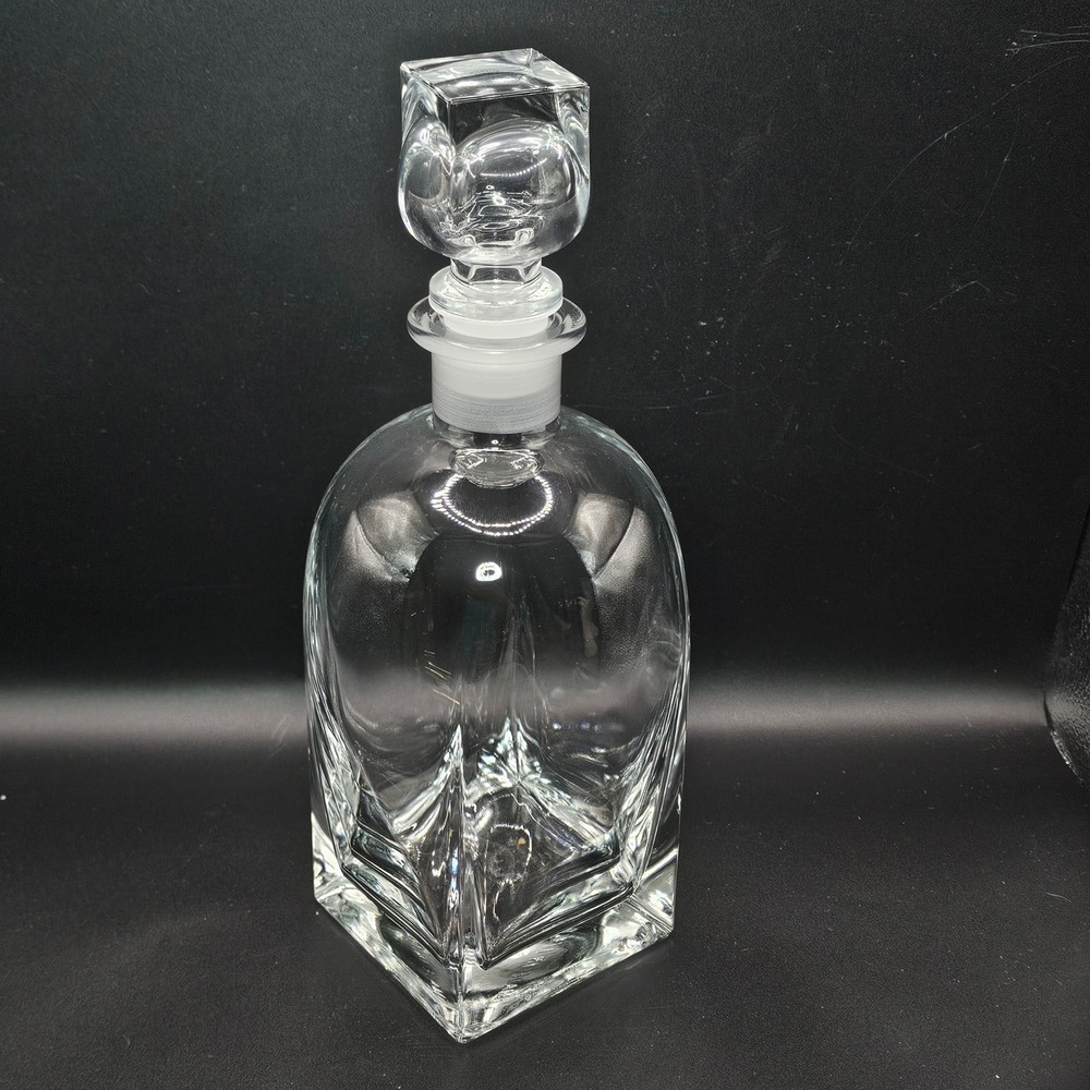 Luigi Bormioli Rossini Crystal Decanter‎ w Stopper Whiskey Liquor Barware 9.5"